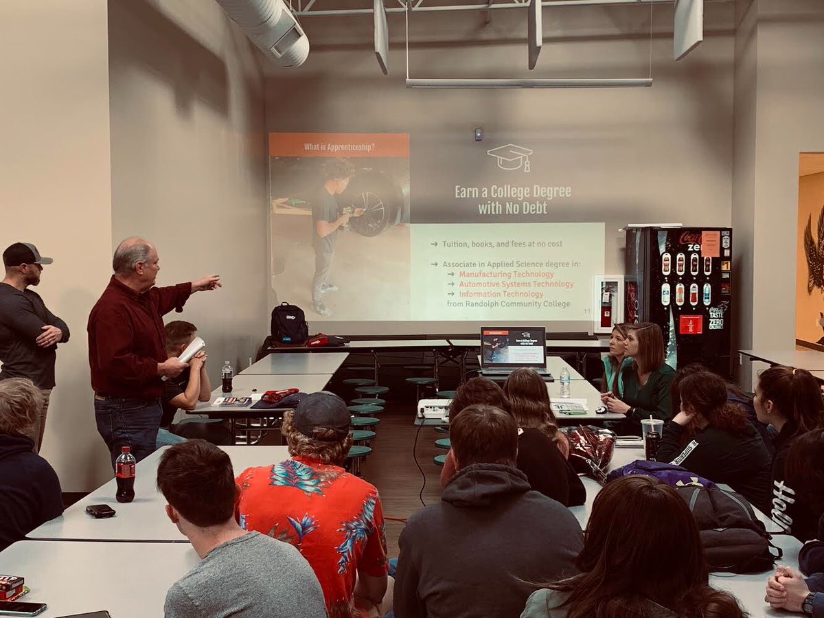 UCA High School students learning about Apprenticeship Randolph and the opportunity to learn technical job skills and graduate with no debt!