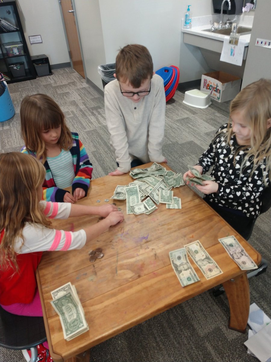 More practice sorting and counting the money we collected for Haiti!!!! Thank you for being so generous, NBE students and community! @NBEbulldogs #HelpingHaiti #HeartsforHaiti #PBL @catshse @FishersSIA