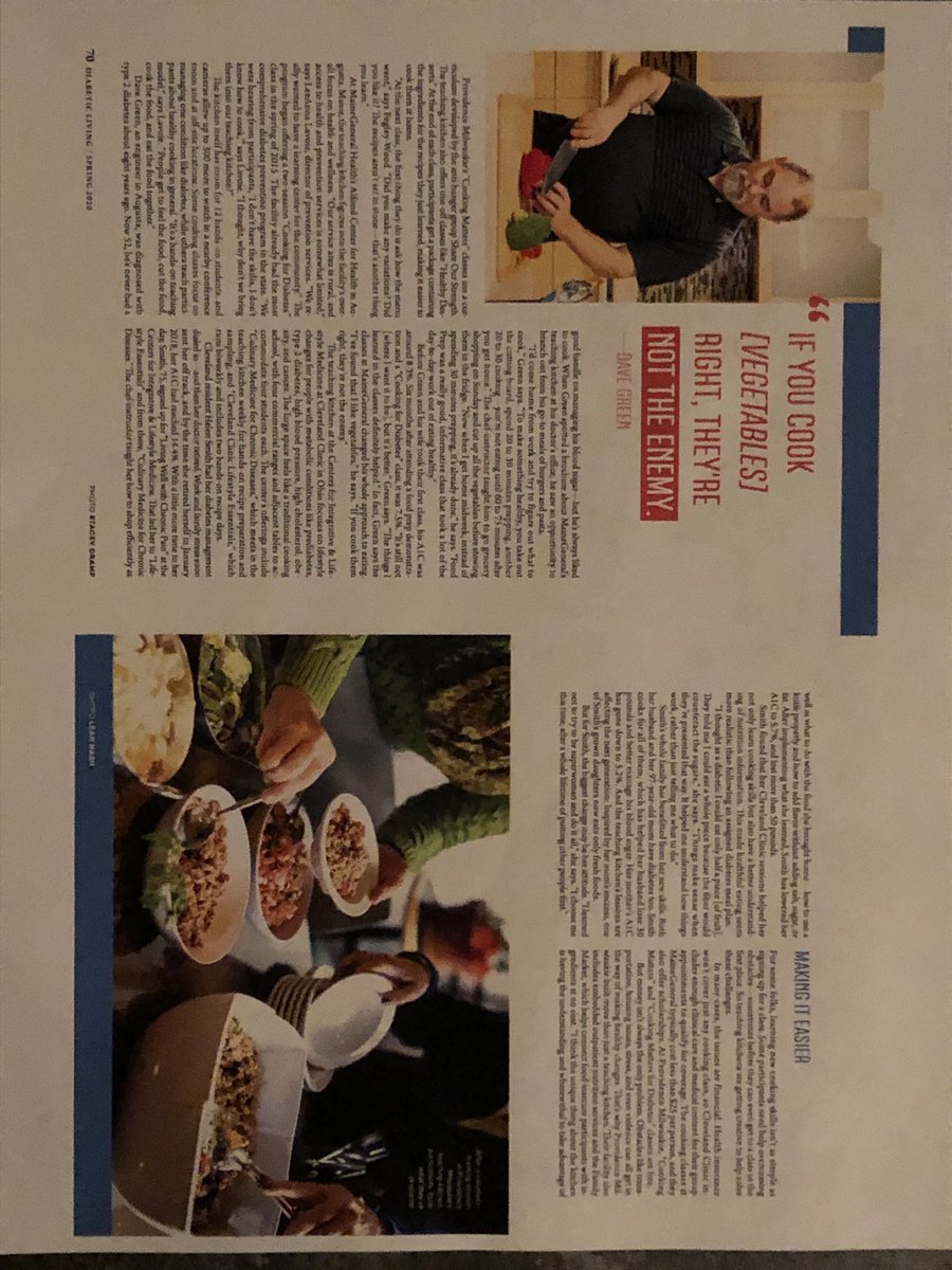 ChefJim_Perko's tweet photo. Spring edition of Diabetic Living magazine showcases the power of food and cooking to heal and reverse type 2 diabetes. I’m happy, blessed and privileged to do this! #culinarymedicine #clevelandclinic #lifestylemedicine https://t.co/h8d8n2WXCx