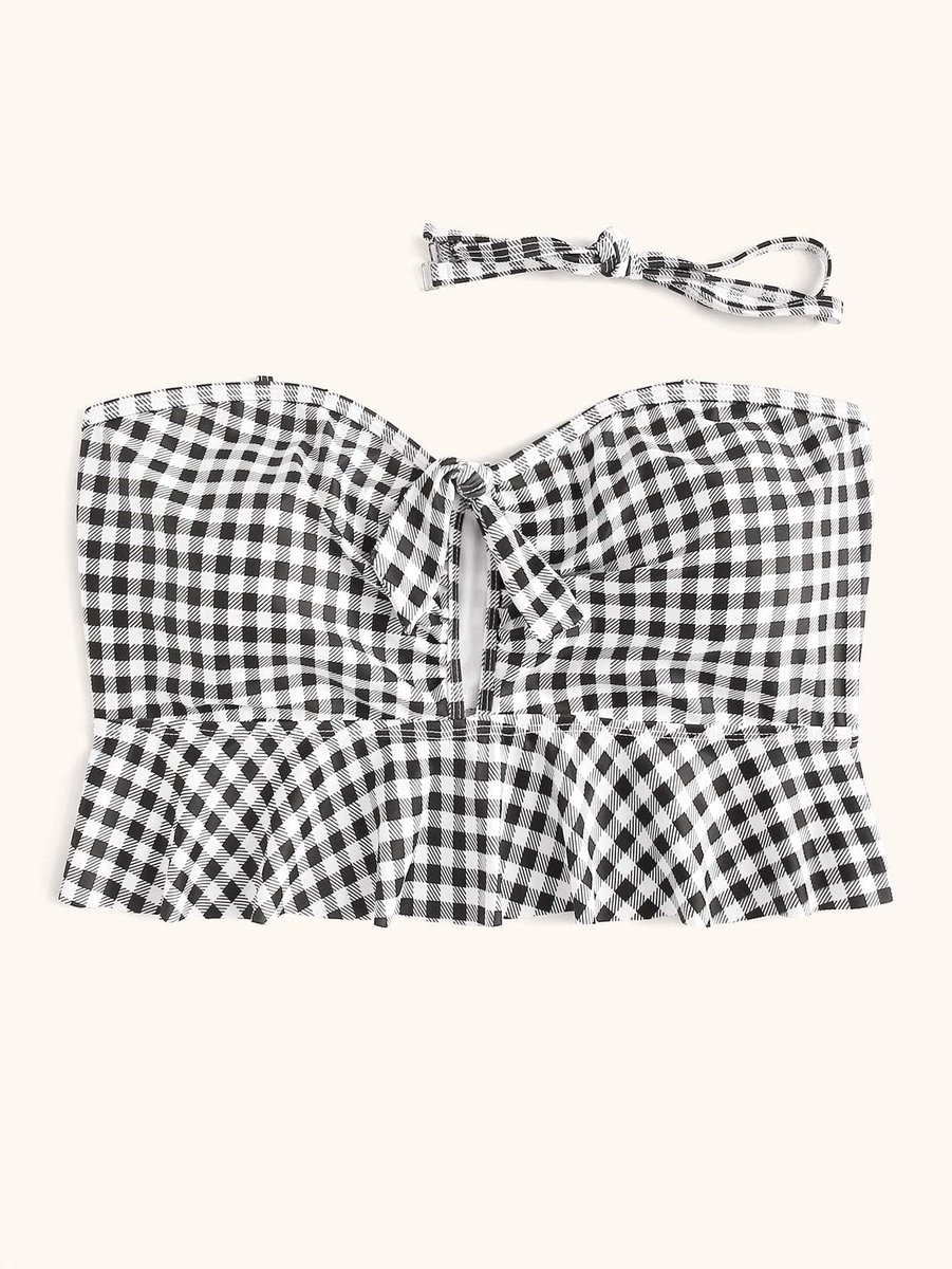 mbfplus's tweet image. "Plus Size #Bikini of The Day" - Plus Size Gingham Knot Front Swimming #Bikini Top - mybikiniflex.com/products/plus-…