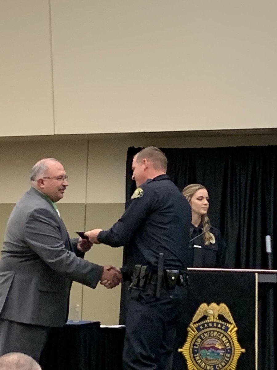 GoddardChief's tweet photo. Congratulations to Goddard’s two newest officers.  Officers Mincks and Engel completed the 14 week academy and will begin field training next week. We are looking forward to having them patrolling Goddard by late spring. https://t.co/dECXVUsoqC