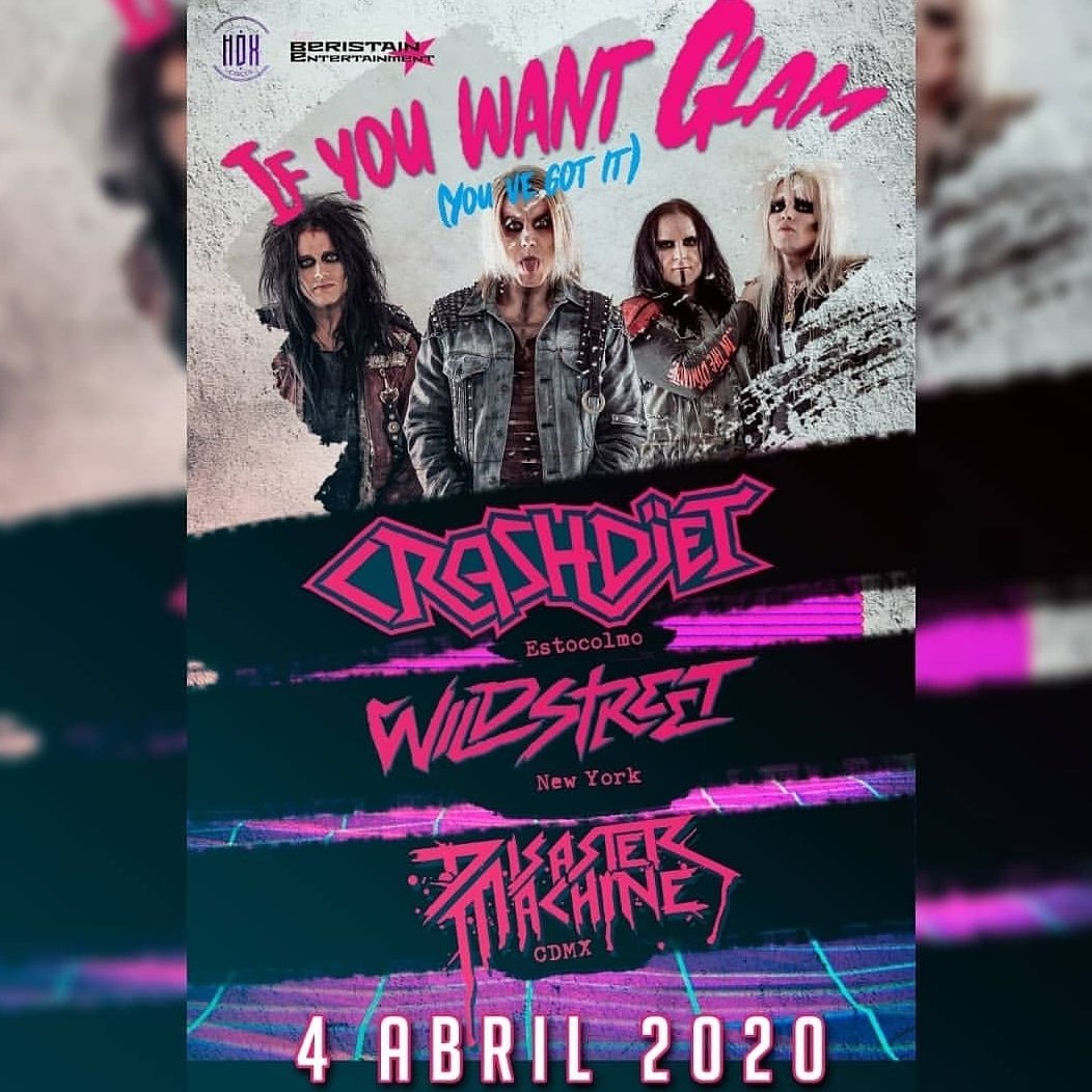 ⚡¡El 4 de abril nos sumamos al rockn'roll de <a href="/crashdiet_org/">CRASHDÏET OFFICIAL</a>, y Wildestreet en el HDX Circus Bar! ⚡ #DisasterMachine #HardRock