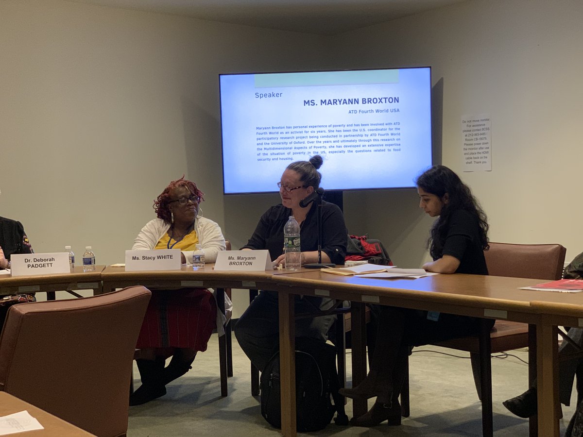 ATD4thWorld_US's tweet photo. "Often, when people talk about homelessness, it’s described as a crisis, affecting vulnerable people. That’s not true. And it is misleading. #Homelessness is a man-made disaster," ~ Ms. Maryann Broxton on the floor now. #CSocD58 #EndPoverty #NGOCSocD58 #endhomelessness https://t.co/V3lAR6SWcT
