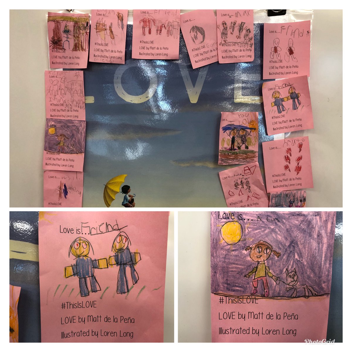K S’s listened to the story LOVE by <a href="/mattdelapena/">Matt de la Pena</a> . They then reflected on what “Love is” to them. So sweet! 💜 #thisislove <a href="/MrsRitcheyMusic/">Dani Ritchey</a>