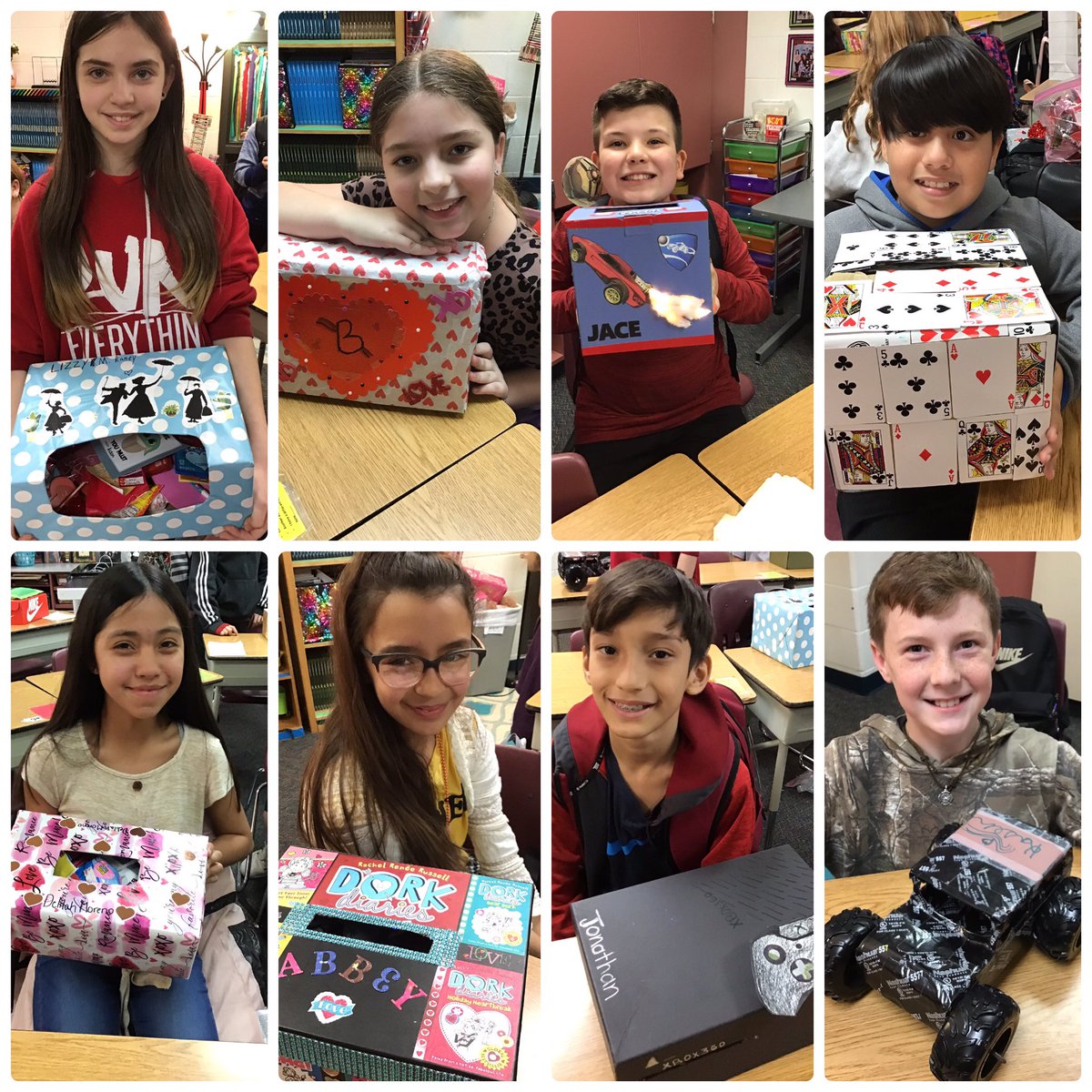 MissLitzman_FE's tweet photo. My homeroom had a “sweet” time passing out #valentinesdaycards to each other. Check out their fun boxes! @DPISD_FE https://t.co/jZIeSQJE1a