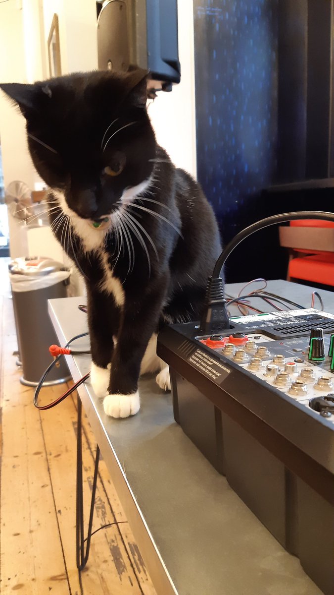 itsKevinJames's tweet image. It's press night for #TheHighTable at @BushTheatre and @Bush_Cat_Pirate is prepping the DJ kit for after the show. #DJPirate