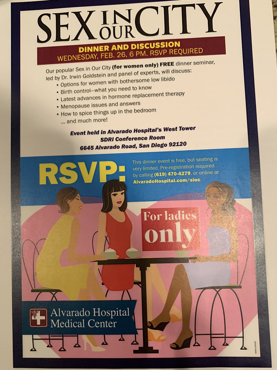 Please attend Sex in our City on Feb 26th (only woman allowed)!