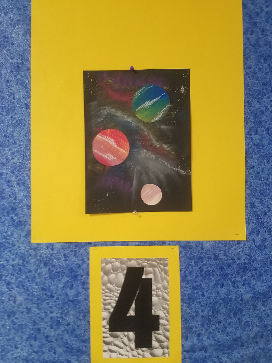 4th graders created galaxies today for their planet projects! Students used black paper, chalk pastel, and smudging techniques to make these beautiful backgrounds for their planets! <a href="/MPEScougars/">Manassas Park Elementary School</a> <a href="/MPCSVA/">MPCSchools</a> #artteacher #elementaryart #art