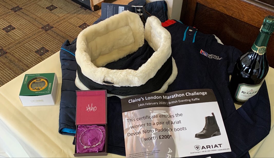 Enjoyed being the guest speaker at <a href="/BEventing/">British Eventing</a> awards today. Thanks to everyone who bought a raffle ticket🙏🏻- raising £415 for my #londonmarathon for <a href="/WhizzKidz/">Whizz Kidz</a> . A huge thanks to those donating a prize. <a href="/AriatEurope/">Ariat Europe</a>  <a href="/OptimumTime/">Optimum Time</a> <a href="/WarwickRaces/">Warwick Racecourse</a> <a href="/Hihotweet/">Hiho Silver</a> <a href="/TheMTCollection/">Mark Todd Collection</a> &amp; BE. 😘