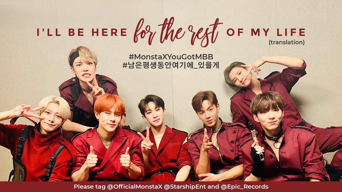 2020021512am KST onwards194th Hashtags @OfficialMonstaX  @STARSHIPent  @Epic_Records  #MonstaXYouGotMBB  #남은_평생동안_여기_있을게385 official protest Hashtags