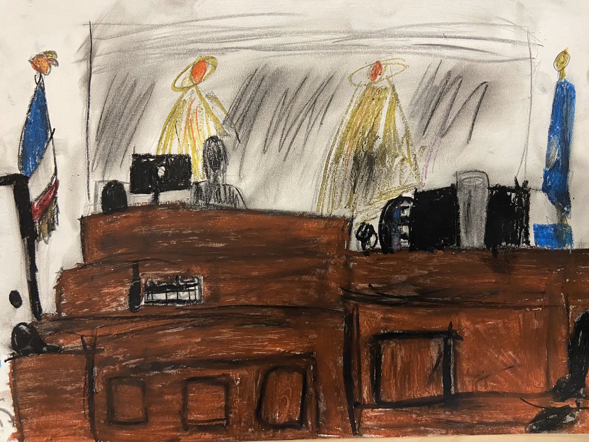MrDorseyDMMS's tweet photo. Mock trial art work by our court artist. Talented artist at DMMS. @dmmswps @masontl8 @jvanheukelum https://t.co/2Ta29dQajg