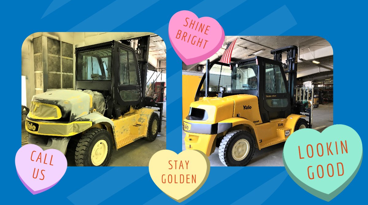 Does your lift truck need some #love this #Valentines? We're not much for poetry but we know a thing or two about makeovers. Whether it's a tune up or an overhaul we'll keep your #forklift looking and running its best for years to come.  bit.ly/2Hqco8M
#BeforeAndAfter