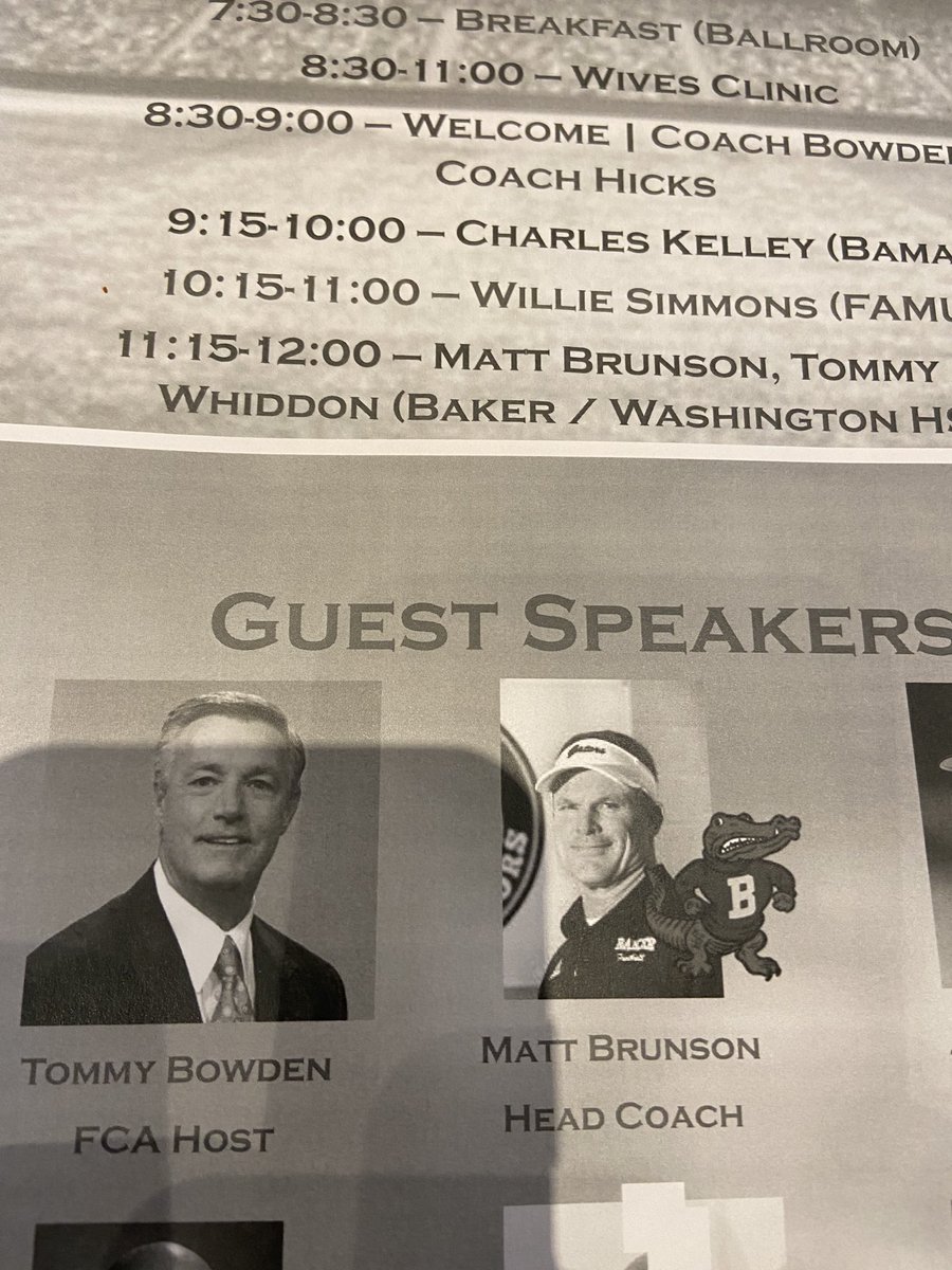 robarmstrong41's tweet photo. Fired up to hear ⁦@brunsonm46⁩ share a few secrets of The Baker Gators Success #gogators https://t.co/tuNKdArsiC
