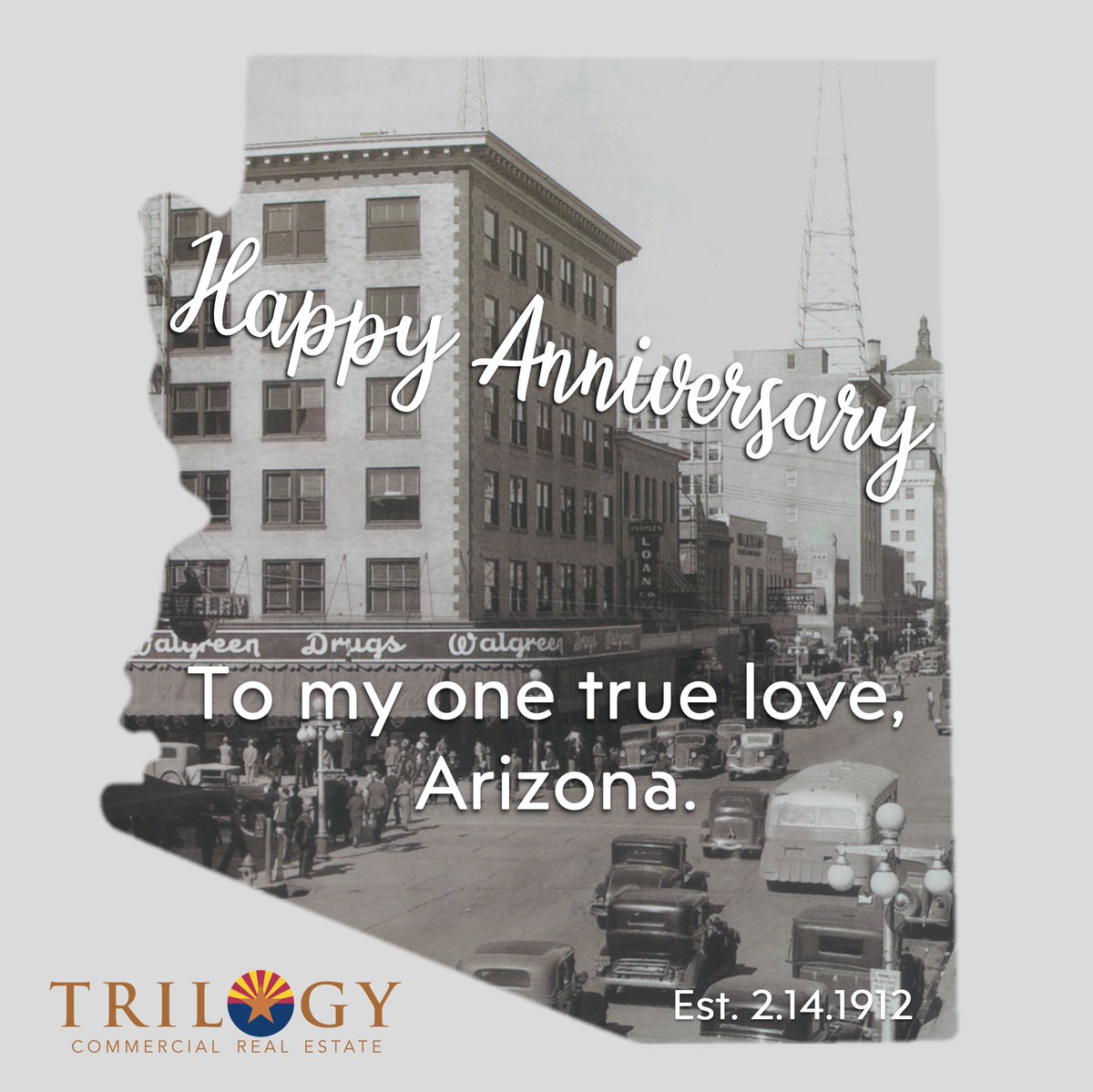 TrilogyCRE's tweet image. Our love ❤️ for Arizona 🌵 fuels our passion for finding you the best commercial real estate 🏬 in Phoenix 🤟. #TrilogyCRE #ArizonaCRE #PhoenixCRE #CommercialRealEstate #AZLove #AZRealEstate #CommercialProperties #HappyBirthdayArizona