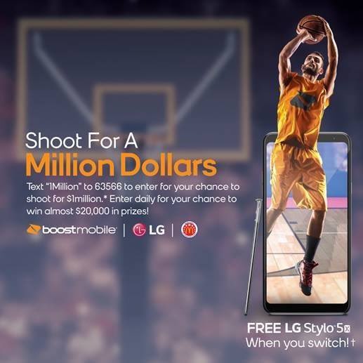 JoeRammouni's tweet photo. Shoot for a MILLION DOLLAR$$$ visit us at any of our participating locations !!! #LGWeekend #joesWireless #Boostmobile @umwirelesssales @DeVriesPaul @RyanMaierMN @caliboostmobile @SellWithLG @Dk1team1dream @WilliamFHolman https://t.co/DDG1gka4Zn