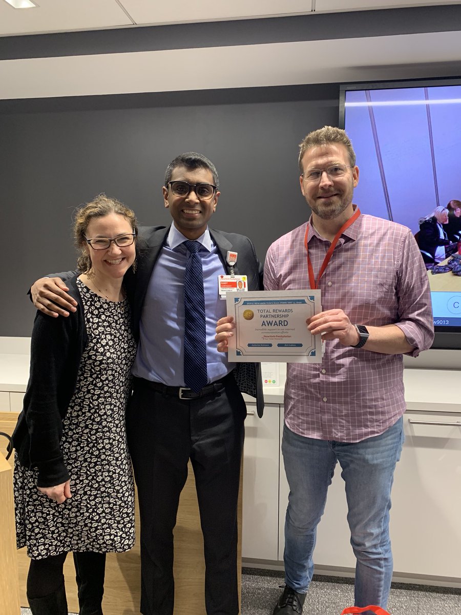 MrTotalRewards's tweet photo. We can’t do everything we want to without the support of our partners!  The #TotalRewards team @nyphospital took time to recognize the above and beyond support Randy Subramany has provided to our team https://t.co/X1LFg9nraT