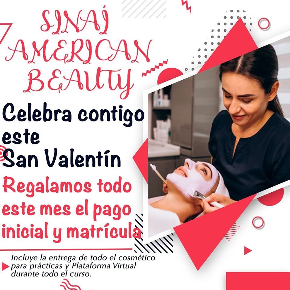 Sinaí American Beauty te desea un feliz día del amor y la amistad regalándote por todo este mes el pago inicial y matrícula en los cursos de cosmetología y cosmiatría y Maquillaje Profesional, no te quedes fuera! #SoySinaí