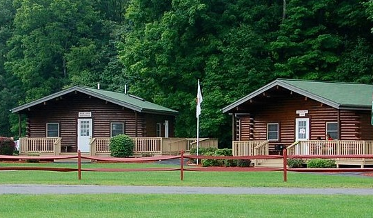 HIC_NJ's tweet photo. #FlashbackFriday to the early days of our International Village! From cinder block cabins with screened-in porches to log cabins. This is our new version of "roughing" it! https://t.co/1jKrDeiJl7