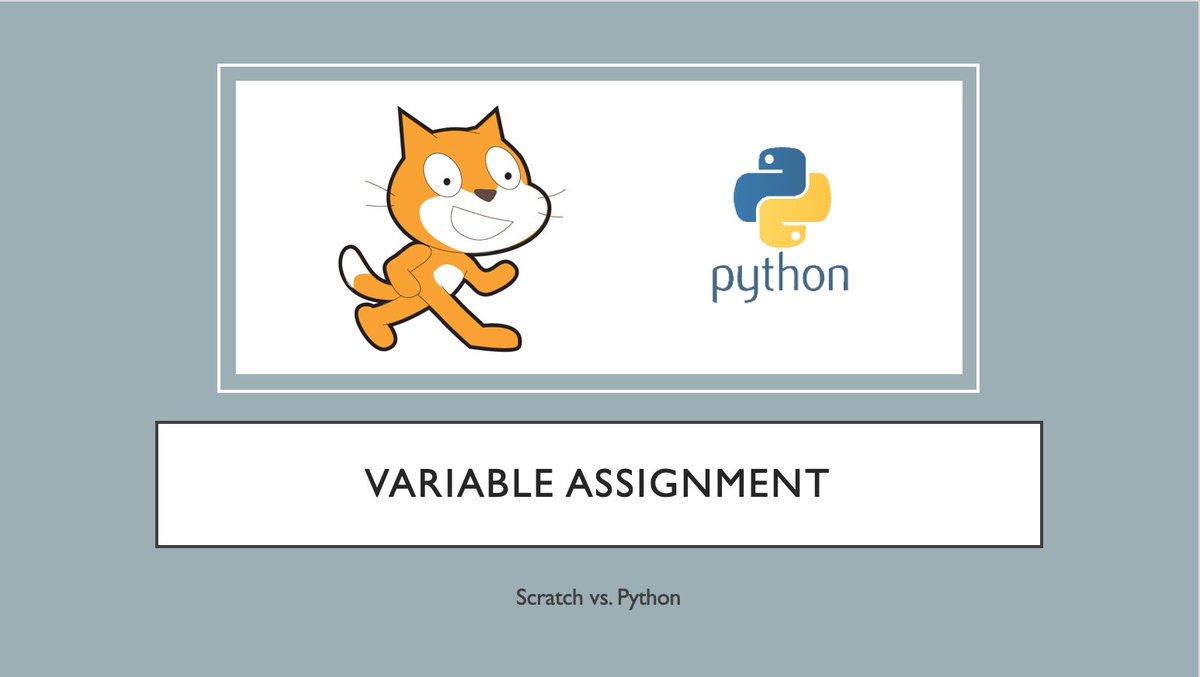 Aaron Maurer (@aaronmaureredu) on Twitter photo 14/02/2020 17:02:50 Scratch vs. Python - Variable Assignments wp.me/p4covo-2El #stemed @scratch #Python3 #CSforAll Scratch vs. Python - Variable Assignments wp.me/p4covo-2El #stemed @scratch #Python3 #CSforAll