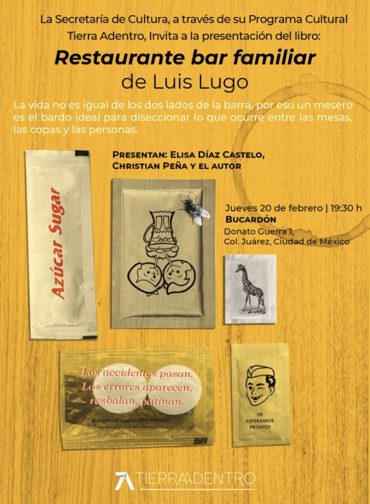 Restaurante bar familiar, de Luis Lugo <a href="/TierraAdentro/">Tierra Adentro</a> se presenta en su bar familiar |\|