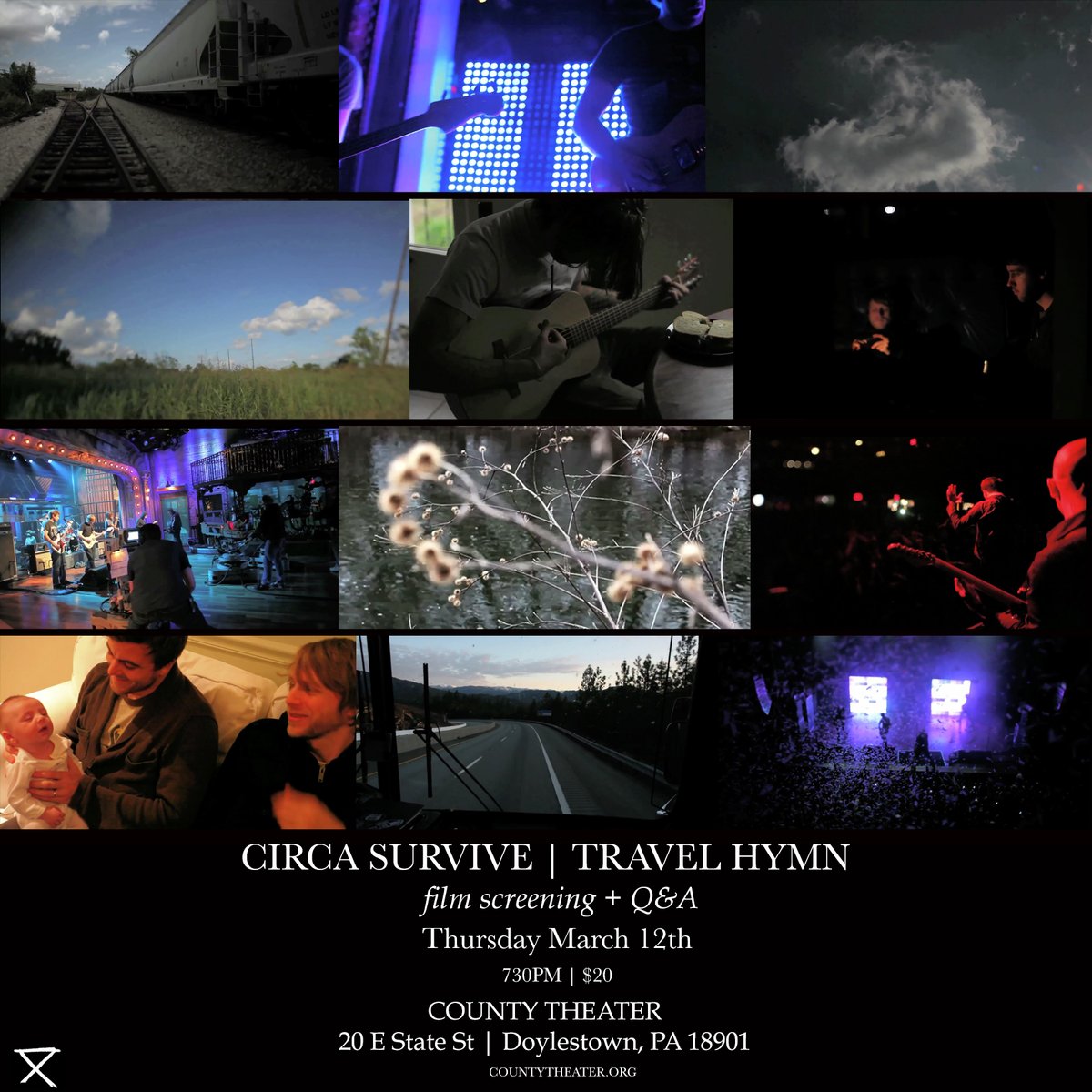 circasurvive's tweet image. As part of the ‘Blue Sky Noise’ 10 year anniversary we are doing a screening of our previously unreleased documentary ‘Travel Hymn’ and we’re doing it in a place that’s near and dear to us. This film an intimate look at the beautiful chaotic swirl that was this moment in our