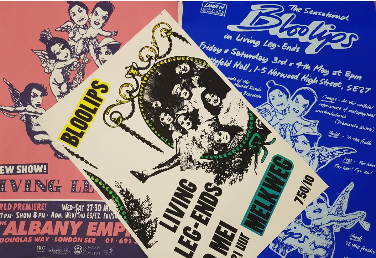 ArchivesHackney's tweet photo. For our 2nd LGBTQ+ treasure, we present 3 wonderfully colourful and expressive posters by BLOOLIPS. Founded by Bette Bourne, BLOOLIPS performed at the Hackney Empire amongst other London venues. We hope you enjoy them as much as we do!
#HackneyArchives #LGBTHM2020 https://t.co/BFQw5X8Oj0