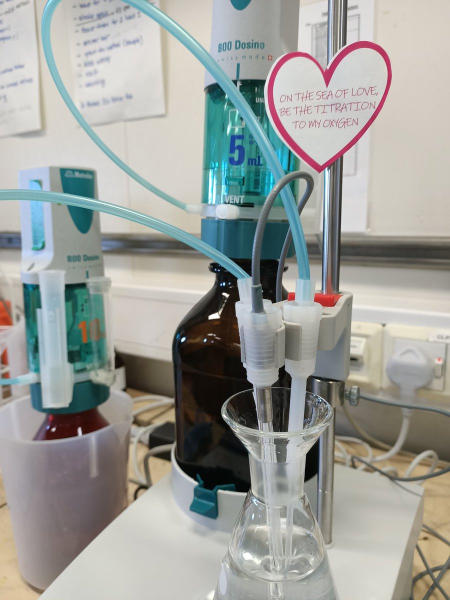 MariaFR_90's tweet photo. Valentine's Day onboard the RV James Cook! #oxygenteam #passionforoceanography #titration @CLASS_UKRI @NOCnews https://t.co/hOT6Z6rGi3