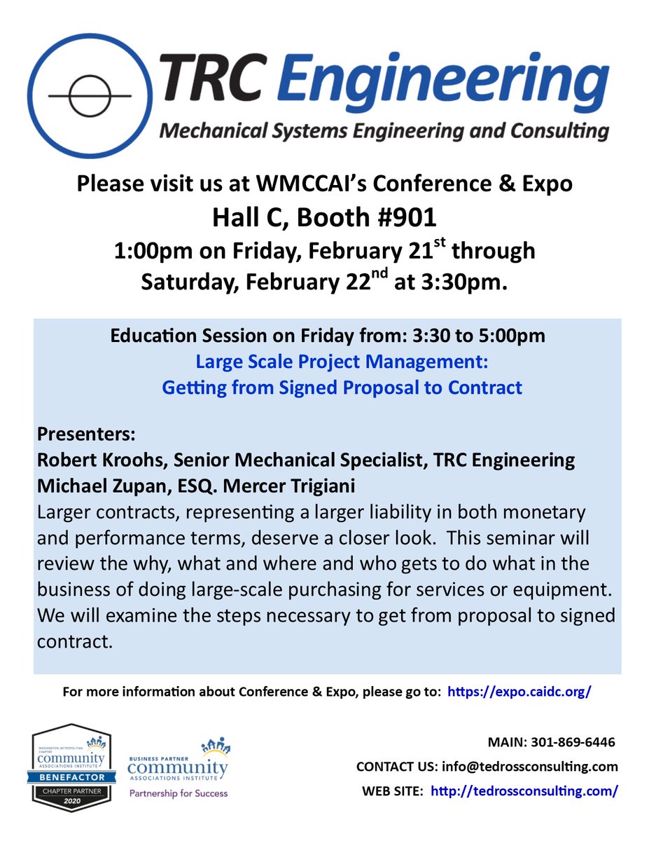 trcengineering2's tweet photo. One week until #WMCCAI's Conference & Expo -- come see us. We are in Hall C, Booth#901 https://t.co/oMfQBYaoW1