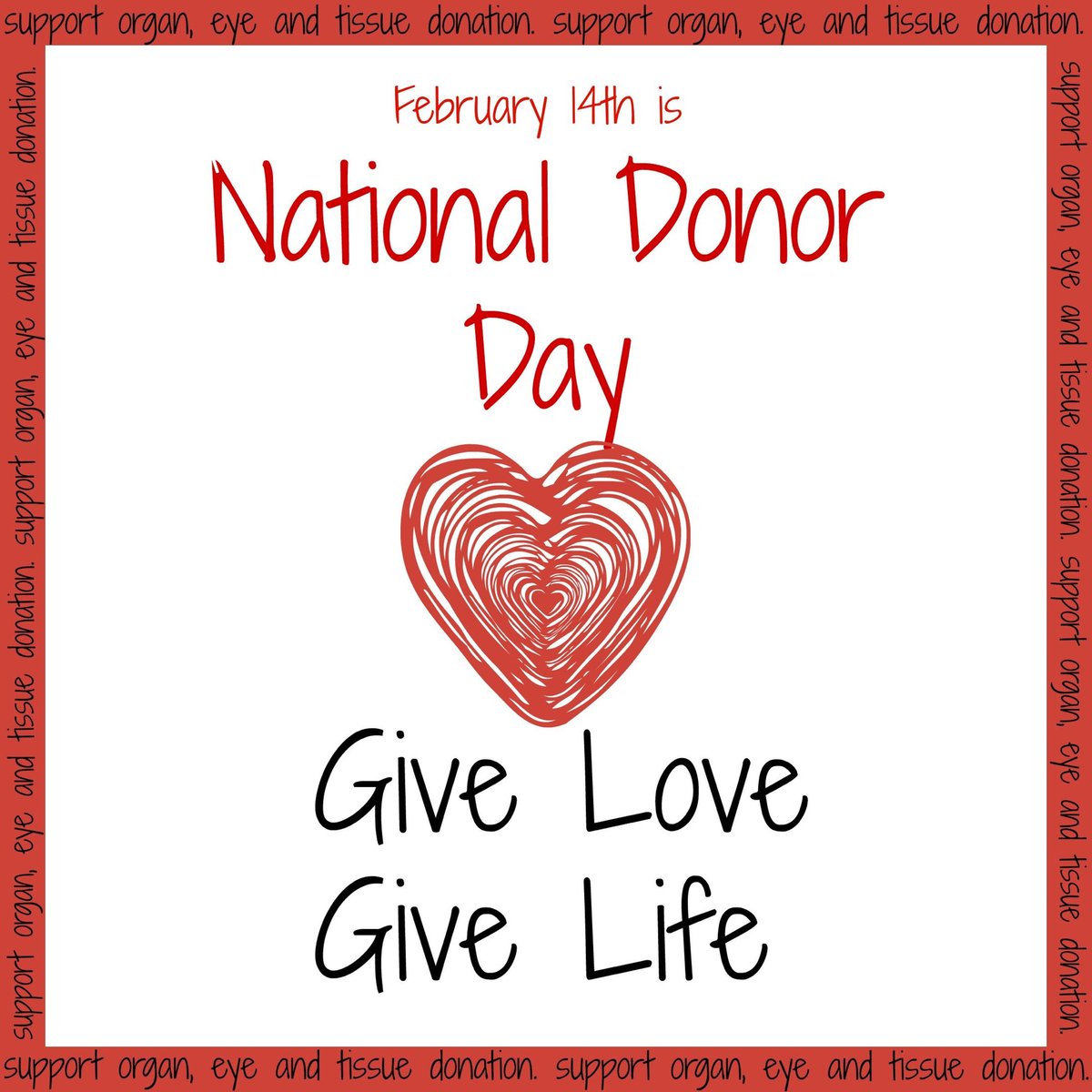 Happy Valentine’s Day! But more importantly, happy national organ donor day. Did you know 1 donor can save up to 8 lives? Go online, check the facts and educate yourself, it only takes a couple of minutes.