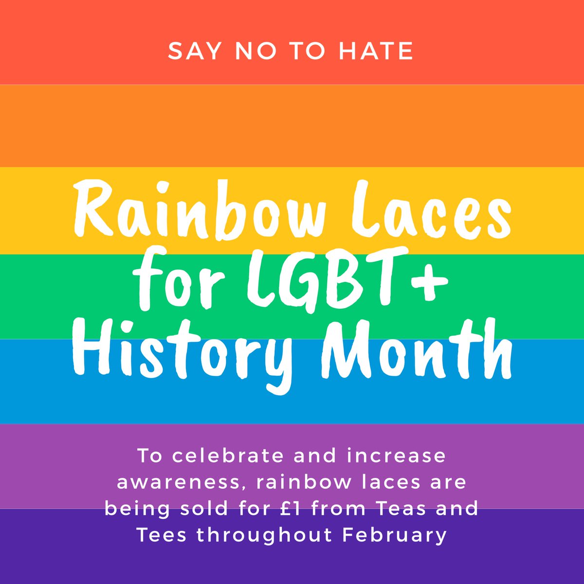 Pop into Teas and Tees to grab your rainbow laces to support LGBT+ history month 🏳️‍🌈 <a href="/SurreyUnion/">SurreyStudentsUnion</a> <a href="/ussuactivity/">Lizzie VP Activity</a>
