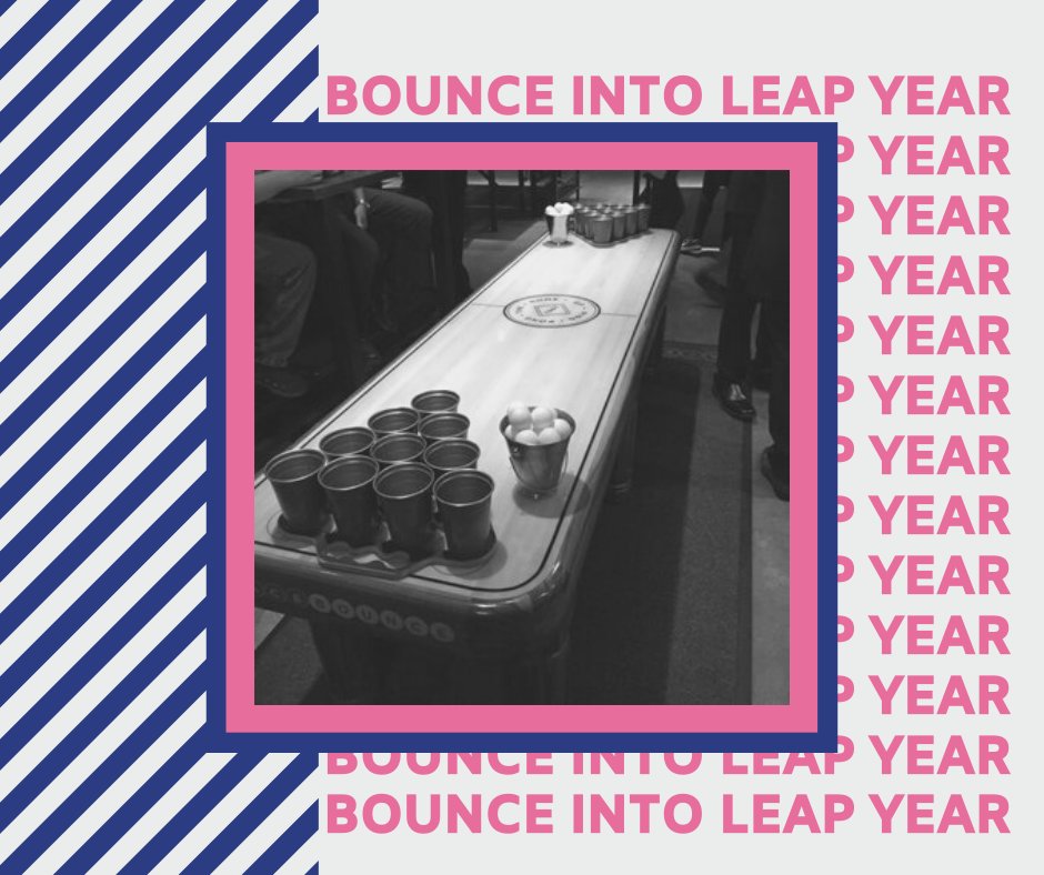 To celebrate 2020 being a Leap Year and with Leap Day happening at the end of the month, we thought hosting a good old fashioned beer pong tournament was in order! Please join us at <a href="/AceBounce/">AceBounce</a> on Wednesday, February 26 @ 7pm to bounce into Leap Day! Link in our bio to sign up!