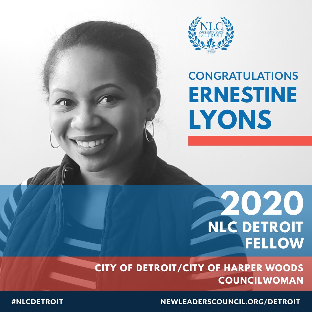 NLC_Detroit's tweet photo. We are proud to welcome Ernestine Lyons  as a fellow to the 2020 class of NLC Detroit! Ernestine represents a collection of the brightest progressives working in the city of Detroit. 

#NLCFellow #NLCDetroit #NLC2020Cohort #NLCFamily #Progressives #Detroit https://t.co/MU1EeMSXT1