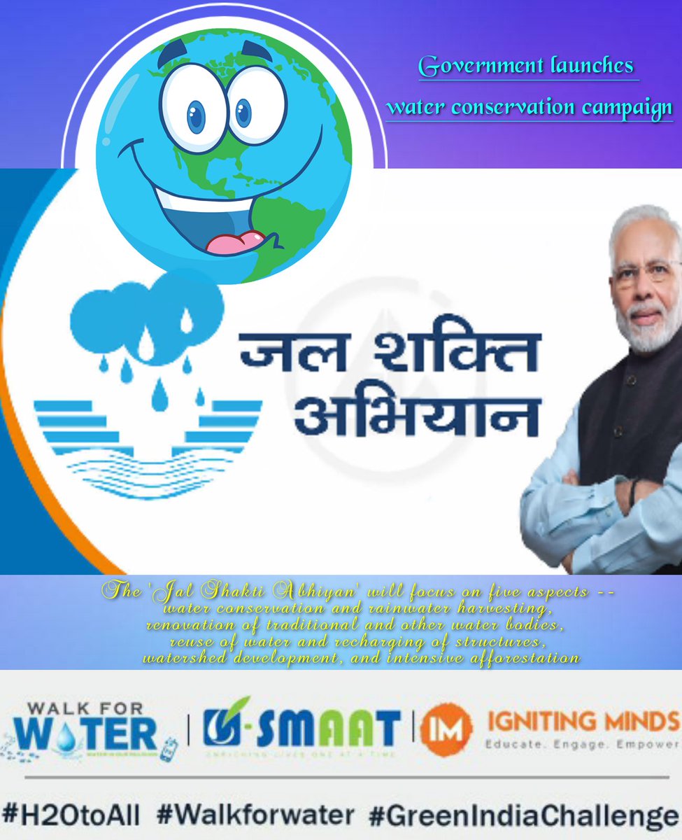 आप प्यासे रह जाओगे, अगर पानी नहीं बचाओगे।#H2OtoAll
#WalkForWater 
#WaterLiteracy 
#GreenIndiaChallenge 
#HaraHaiTohBharaHai