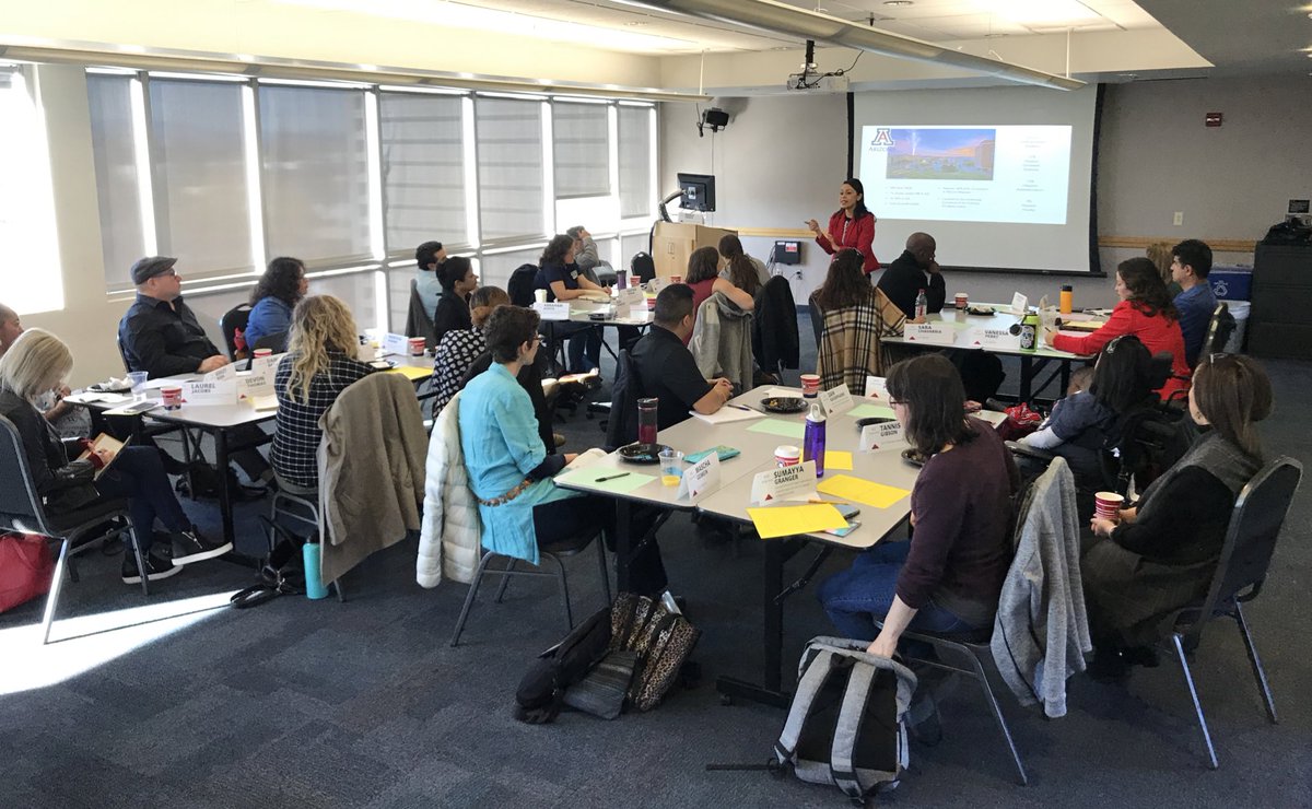 Section11Cat's tweet image. @marla_franco engaging @uarizona #ILCC cohort to advance our inclusive mission! #ArizonaHSI #Servingness #Narrative #Relationships #Influence @UArizonaHSI
