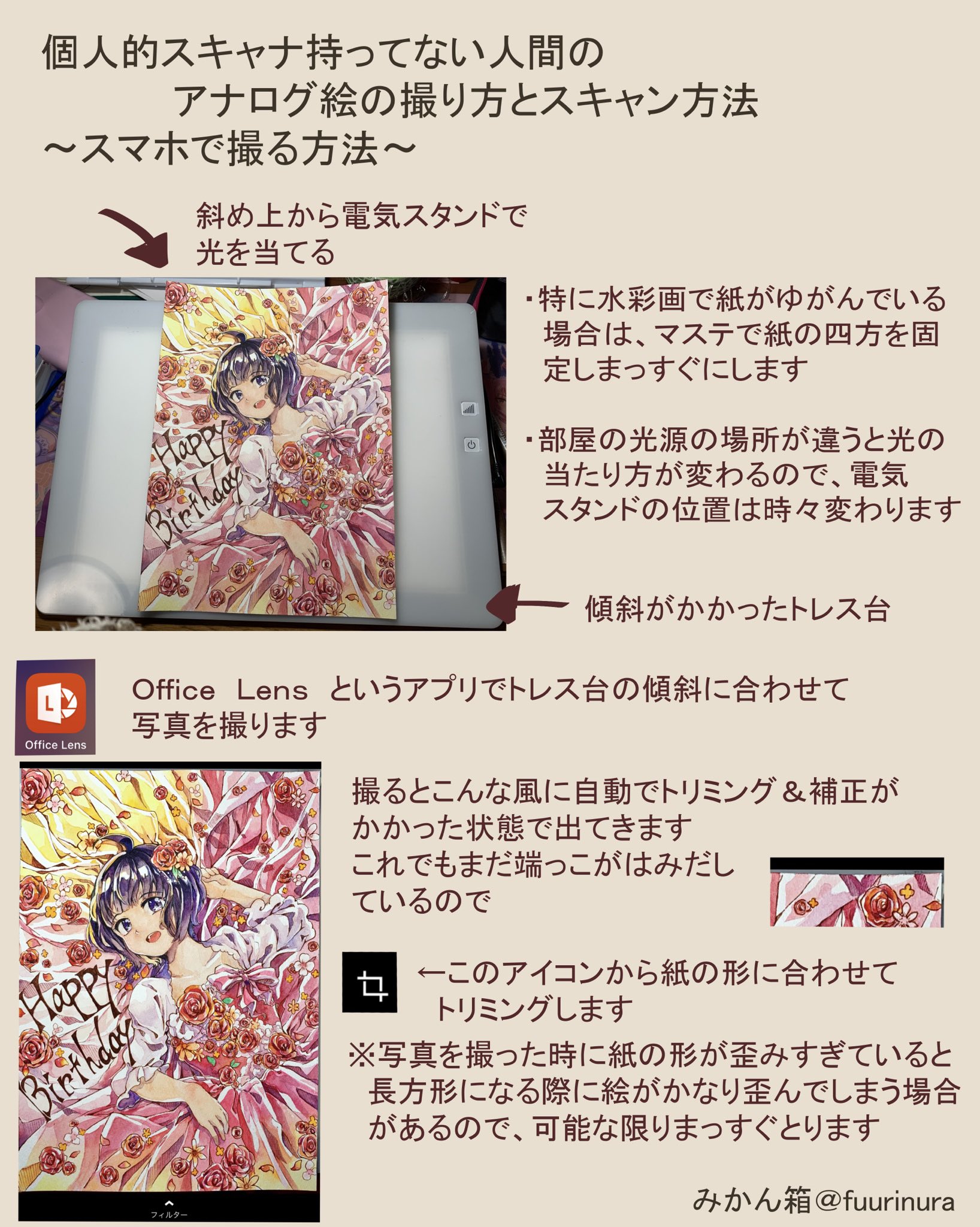 みかん箱 リクエストのアナログ絵の撮り方とスキャン方法ですー 我が家にスキャナもコピー機も無いのでセブンイレブンさんにお世話になっております T Co Zo1qqatkiy Twitter
