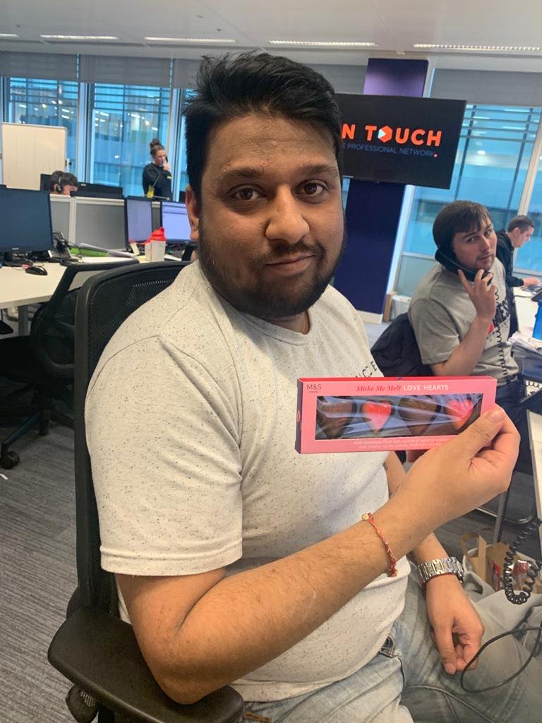 InTouchCareers's tweet photo. Our team enjoyed celebrating #valentinesday in the Manchester office this year. We held a competition with special prizes including roses and chocolates. Here are some of our winners enjoying them! https://t.co/IvQH0rt7XX