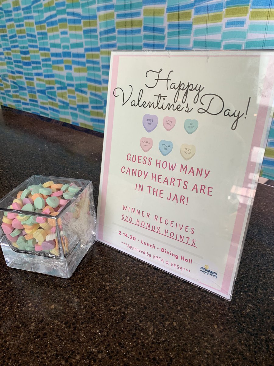 NeumannUDining's tweet image. Can you guess how many sweethearts there are? Take a guess and win $20 in bonus points!💕