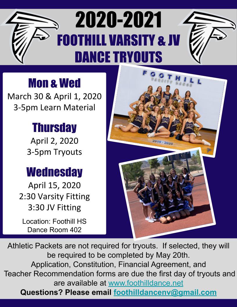 Tryout information and paperwork is available on our website!! foothilldance.net