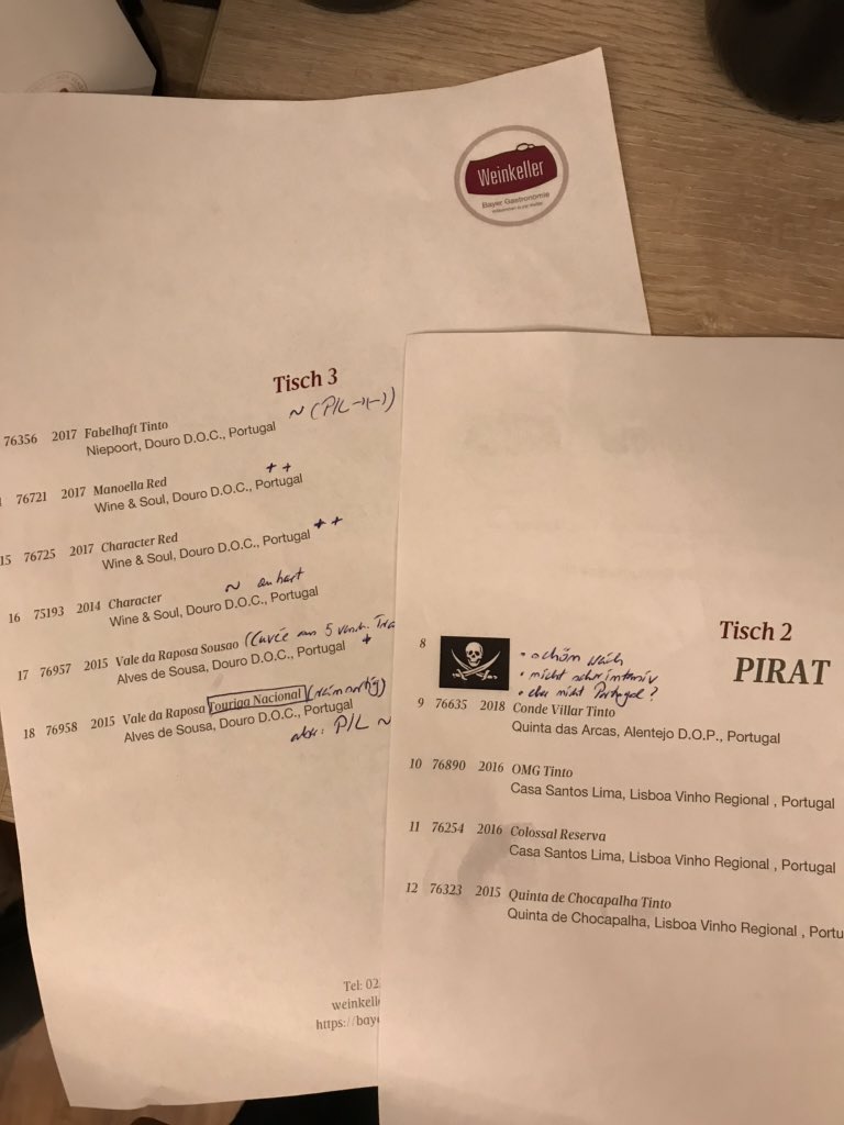 ptraluh's tweet photo. Ein wunderbarer Start ins WE: Weinprobe im @Bayer Weinkeller 🍷 Heute geht’s um Portugal. Danke an Heinz-Jürgen für die launige Präsentation 🥳 Viele Weine kannte ich noch nicht &amp; eine Weinprobe mit Freunden macht immer Spaß 🤗👯‍♀️ https://t.co/JsNqP1rIK7