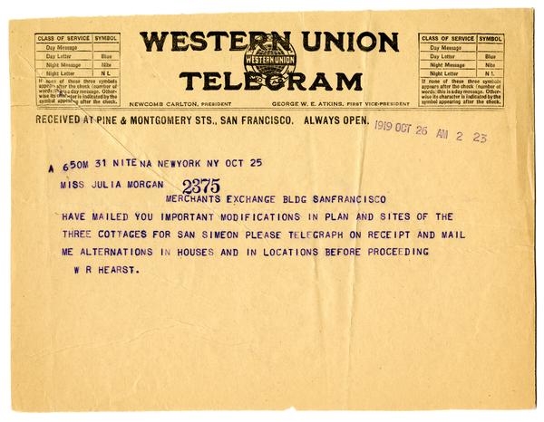 morganandhearst's tweet photo. 10/25/19 – Mr. Hearst to Miss Julia Morgan, Architect; Sent modifications to Hearst Castle’s Cottages for Miss Morgan, Architect #MrHearst #buildingthecastle
#sansimeon #changingplans #MissMorganArchitect #HearstCastle https://t.co/CWQs8TYZqb https://t.co/IfThwk0LEO