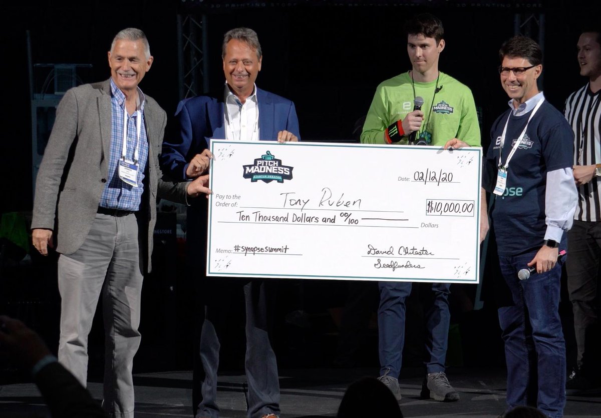 PitchMadness's tweet image. ...Aaaaand that&apos;s a wrap on #SynapseSummit 2020! Anthony Ruben of Blue Halo BioMedical  took home the BIG money in the #PitchMadness finals! Even bigger thanks to all of the amazing Founders and Judges who participated, you rock!