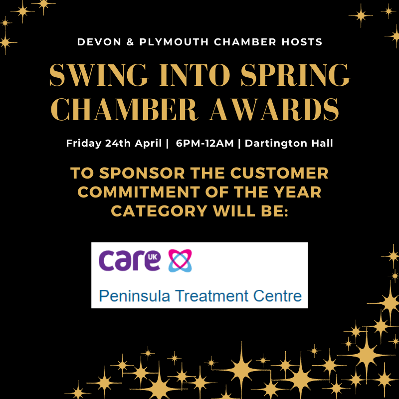 Chamber_Devon's tweet photo. 'The Customer of the Year' award will be sponsored by Peninsula NHS Treatment. To Find out more about what they do click here https://t.co/5ZZKQuWgml #chamberawards #devonchamber #sponsors https://t.co/cxeXMwMn4Z