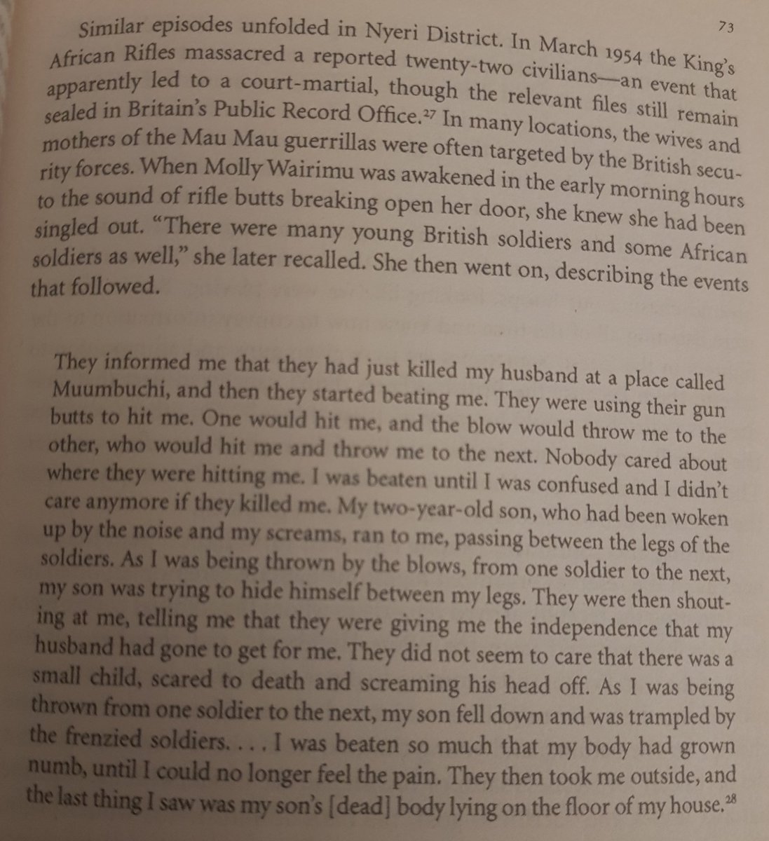 I was taught none of this history in school. My kids aren't taught it. The conspiracy of silence and silencing between the British colonials and the thieves and loyalists they handed Kenya to, continues to obscure the truth of what happened to us to this day.