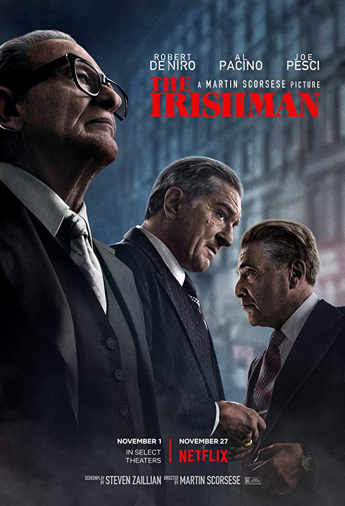  #TheIrishman (2019) finally was able to finish it, honestly it is very good movie with awesome performances from everyone involved. Some effects are shaky but overall they work but it is too long and it kinda drag a little but that doesn't take away from its entertaining value.