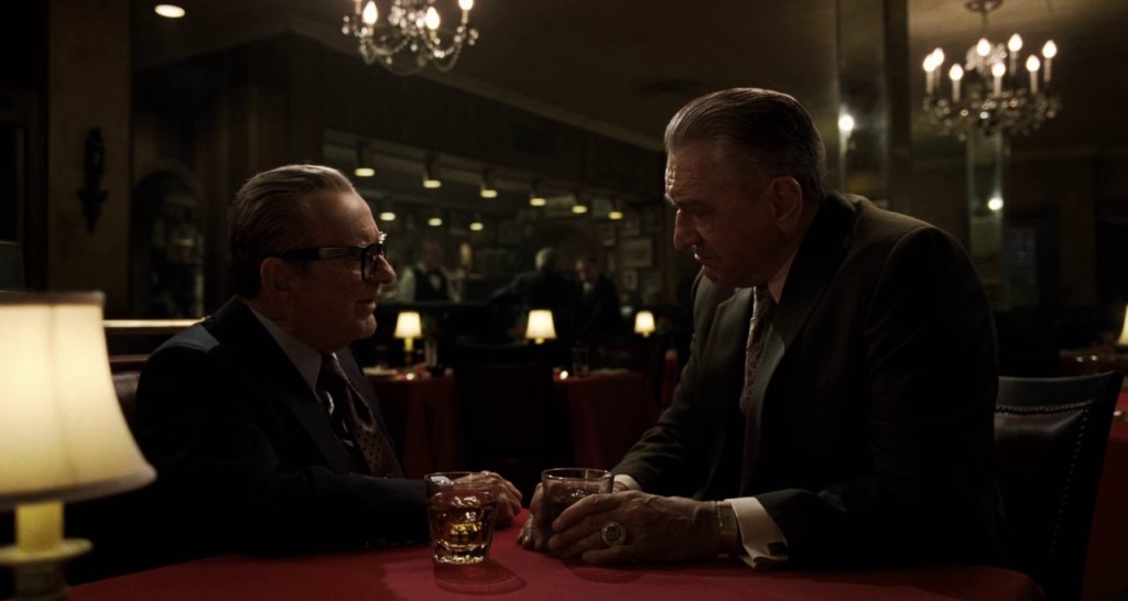  #TheIrishman (2019) finally was able to finish it, honestly it is very good movie with awesome performances from everyone involved. Some effects are shaky but overall they work but it is too long and it kinda drag a little but that doesn't take away from its entertaining value.