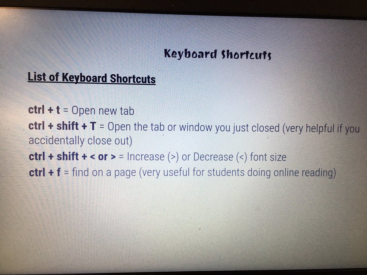 senoracroak's tweet photo. So excited to use these google shortcuts in class! #oldhamdln https://t.co/4FyEBGqOln