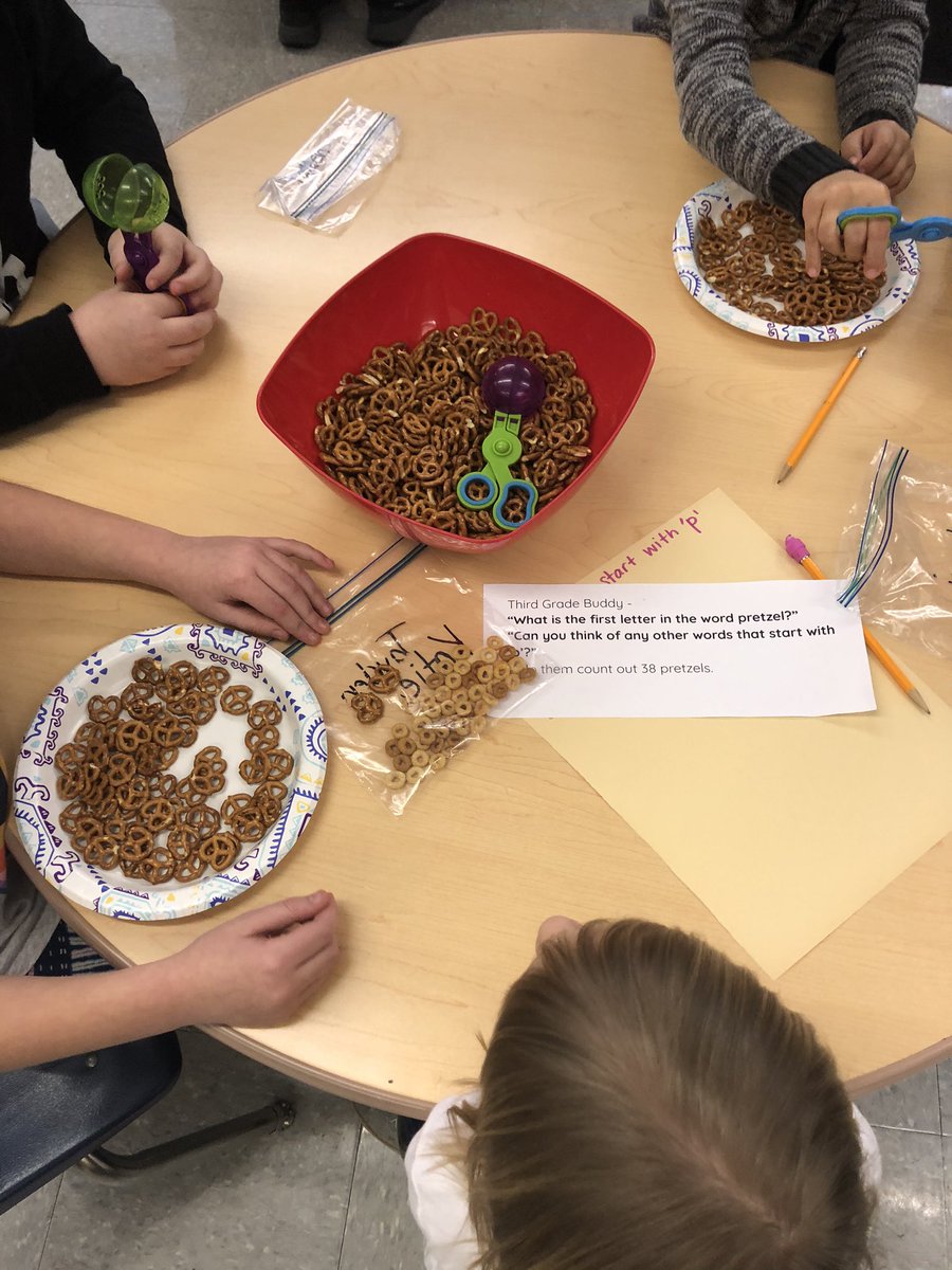 cquinnbuck's tweet photo. #Leokindergarten &amp; 3rd grade buddies making trail mix #counting #finemotor yummy!@SASD_EMC https://t.co/FC2CGPLXxw