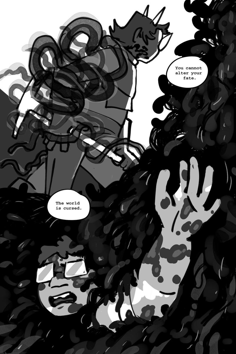 _liminalspace_'s tweet photo. My submission for @CrossoverStuck was a thematic one with Princess Mononoke. #Homestuck 
"There cannot be a happy ending to the fight between the raging gods and humans" (1/2) https://t.co/8q9y6xNmU3