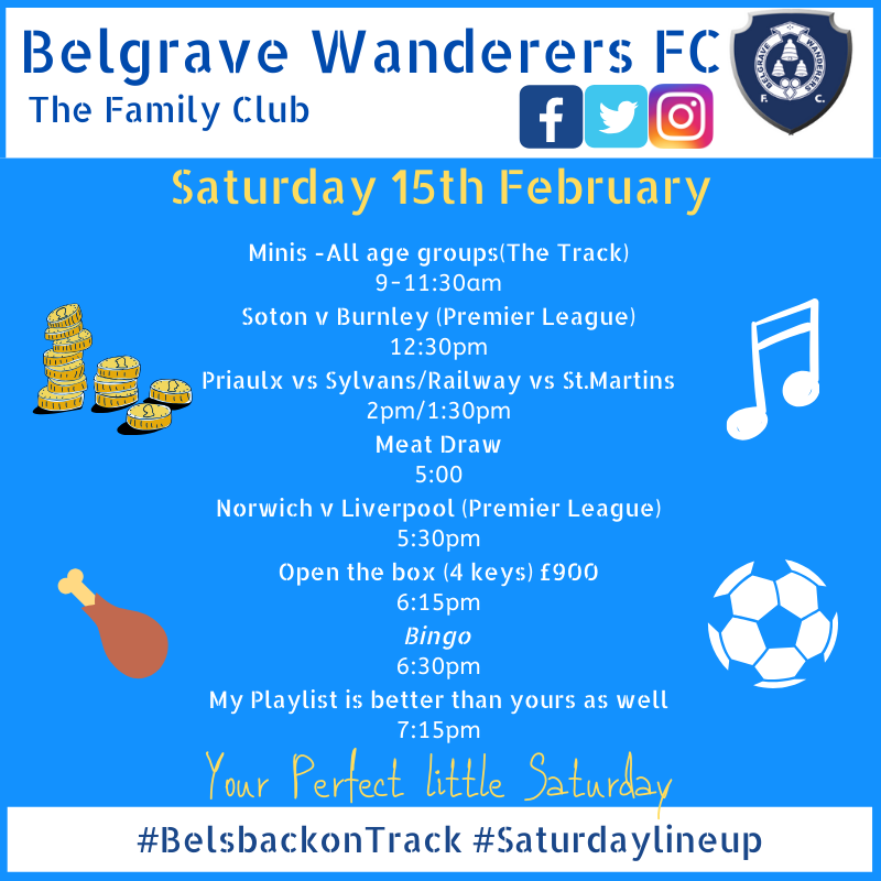 belsfcgsy's tweet photo. Calling all Belgraves 📢 Best place to stay out of Storm Denis is The Track! loads going on both on and off the pitch! 🔵⚪️#Ifcarlsbergdidsaturdays #Saturdaylineup #BelsbackonTrack https://t.co/XB93coX3t3