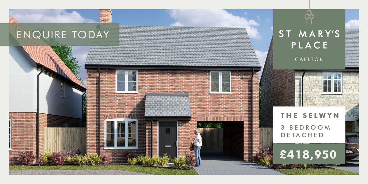 BushmeadHomes's tweet photo. This brand new, three-bedroom family #home is situated at the luxurious St. Mary's Place development in the tranquil village of #Carlton. Includes three well sized bedrooms, along with a top of range bathroom and en-suite.

https://t.co/fFSXratN6a

#Housing #Bedfordshire https://t.co/IwArOpTOKb